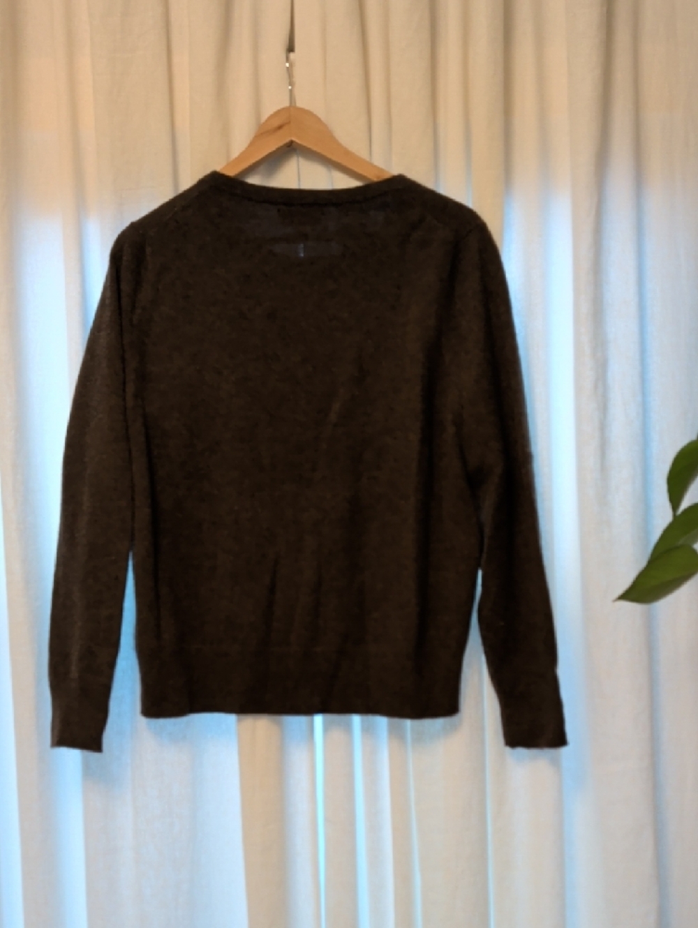 Quince Brown Crewneck Cashmere Cardigan - Picture 3 of 4